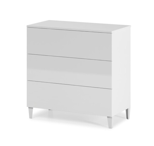 Kommode >Loft< in weiß glänzend - 80x80x40 (BxHxT)