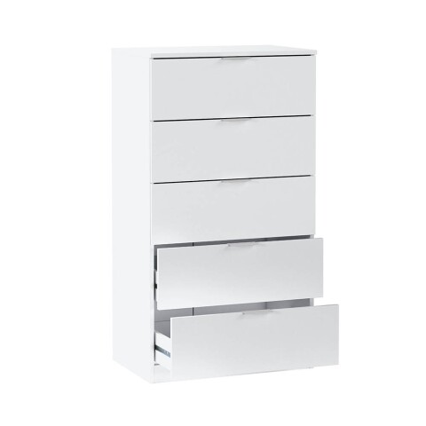 Hochkommode >Chest of drawers< in Artik-Weiß - 60x110x40 (BxHxT)