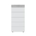 Hochkommode >Tekkan< in Artik-Weiß/Beton-Grau - 61x118x40 (BxHxT)
