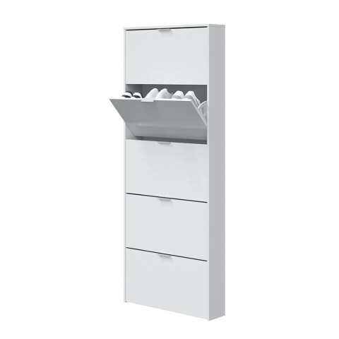 Schuhkipper >Shoe Cabinet< weiß glänzend - 70x180x17 (BxHxT)