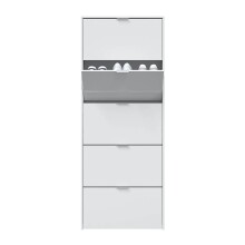 Schuhkipper >Shoe Cabinet< weiß glänzend - 70x180x17 (BxHxT)