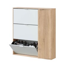 Schuhschrank >Class< in Kanada-Eiche/Weiß - 106x115x22 (BxHxT)