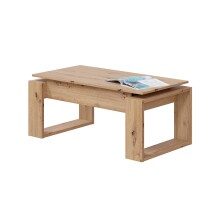 Couchtisch >Nova< höhenverstellbar in Nodi-Eiche-Dekor - 105x45x55 (BxHxT)