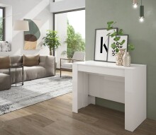 Kulissentisch >Consola< ausziehbar bis 237cm, in weiß glänzend - 51-237x78x90 (BxHxT)