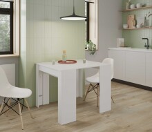 Kulissentisch >Consola< ausziehbar bis 237cm, in weiß glänzend - 51-237x78x90 (BxHxT)