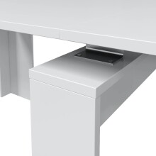 Kulissentisch >Consola< ausziehbar bis 237cm, in weiß glänzend - 51-237x78x90 (BxHxT)