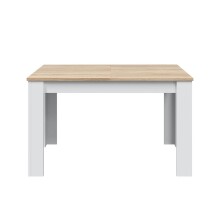 Kulissentisch >Kendra< ausziehbar bis 190cm, Artik-Weiß/Kanada-Eiche - 140(190)x78x90 (BxHxT)
