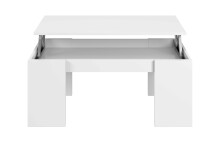 Couchtisch >Kendra< höhenverstellbar in weiß glänzend - 100x43x50 (BxHxT)