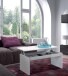 Couchtisch >Coffee Table< höhenverstellbar in weiß glänzend - 102x43x50 (BxHxT)