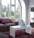 Couchtisch >Coffee Table< höhenverstellbar in weiß glänzend - 102x43x50 (BxHxT)