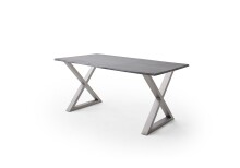 Baumkantentisch >Calabria< in Akazie grau lackiert - 180x76,5x90 (BxHxT)