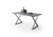Baumkantentisch >Calabria< in Akazie grau lackiert - 180x77,5x100 (BxHxT)