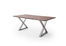 Baumkantentisch >Calabria< in Akazie walnussfarbig - 160x76,5x90 (BxHxT)