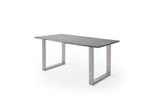 Baumkantentisch >Calabria< in Akazie grau lackiert - 180x76,5x90 (BxHxT)