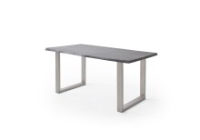 Baumkantentisch >Calabria< in Akazie grau lackiert - 200x77,5x100 (BxHxT)