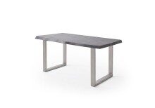 Baumkantentisch >Calabria< in Akazie grau lackiert - 200x79,5x100 (BxHxT)