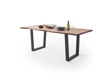 Baumkantentisch >Calabria< in Akazie natur / anthrazit - 180x77,5x100 (BxHxT)
