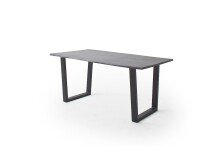 Baumkantentisch >Calabria< in Akazie grau  / anthrazit - 180x76,5x90 (BxHxT)