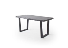 Baumkantentisch >Calabria< in Akazie grau  / anthrazit - 240x79,5x100 (BxHxT)