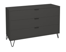 Schubkastenkommode >Bonnie< in anthrazit matt lack - 119x80x45cm (BxHxT)