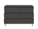 Schubkastenkommode >Bonnie< in anthrazit matt lack - 119x80x45cm (BxHxT)