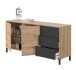 Wohnzimmer-Set >Brooklyn< in Nodi-Eiche/Anthrazit-Grau - 130x47x41 (BxHxT)