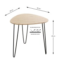 Beistelltisch >24468< in schwarz-eiche, MDF, Metall...