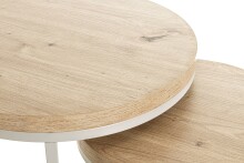 Beistelltisch >47787< (2er Set) in eiche, grau, MDF, Metall - 43x32cm (HxD)