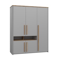 Kleiderschrank >SURFINIO< in Grau  - 158x194,3x58,7cm (BxHxT)