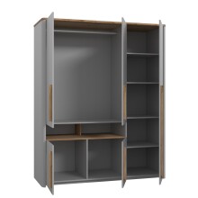 Kleiderschrank >SURFINIO< in Grau  - 158x194,3x58,7cm (BxHxT)