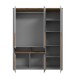 Kleiderschrank >SURFINIO< in Grau  - 158x194,3x58,7cm (BxHxT)