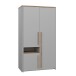 Kleiderschrank >SURFINIO< in Grau  - 108,3x194,3x58,7cm (BxHxT)
