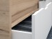 Bettgestell >VANKKA< in Planked Eiche , Weiss  - 150,5x43x194,9cm (BxHxT)