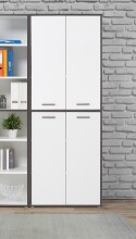 Mehrzweckschrank >KEFLAVIK< in Weiss / Uni Wolfram...