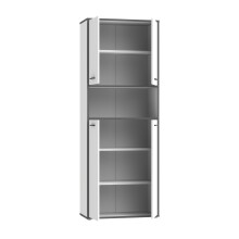 Mehrzweckschrank >KEFLAVIK< in Weiss / Uni Wolfram Grau