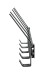 Garderobenleiste >54534< in schwarz, Metall - 52x14x6cm (BxHxT)