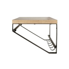 Wandgarderobe >54441< in eiche, schwarz, MDF, Metall - 70x23x30cm (BxHxT)