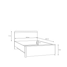Einzelbett >SURFINIO< in Grau  - 125,3x92,2x209,9cm (BxHxT)