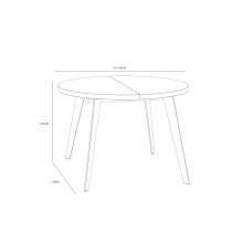 Esstisch >TABLES< ausziehbar bis 150cm, Artisan Eiche Dekor - 110/150x74,5x110cm (BxHxT)