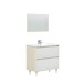 Waschbeckenunterschrank >VERONA< in Eiche / Weiß - 80x80x45 (BxHxT)