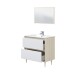 Waschbeckenunterschrank >VERONA< in Eiche / Weiß - 80x80x45 (BxHxT)