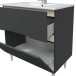 Waschbeckenunterschrank >LOTTO< in Anthrazit-Grau / Eiche - 80x80x45 (BxHxT)