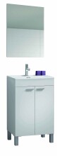 Waschbeckenunterschrank >KONCEPT 50< in weiß glänzend - 50x80x40 (BxHxT)