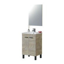 Waschbeckenunterschrank >KONCEPT 50< in Alaska-Eiche - 50x80x40 (BxHxT)