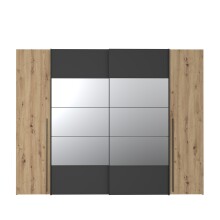 Kleiderschrank >RAYONG< in Artisan Eiche  / Schwarz  - 270,3x210x61,2cm (BxHxT)
