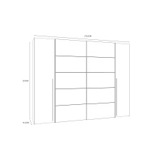 Kleiderschrank >RAYONG< in Artisan Eiche  / Schwarz  - 270,3x210x61,2cm (BxHxT)