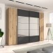 Kleiderschrank >RAYONG< in Artisan Eiche  / Schwarz  - 270,3x210x61,2cm (BxHxT)