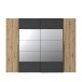 Kleiderschrank >RAYONG< in Artisan Eiche  / Schwarz  - 270,3x210x61,2cm (BxHxT)