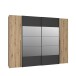 Kleiderschrank >RAYONG< in Artisan Eiche  / Schwarz  - 270,3x210x61,2cm (BxHxT)