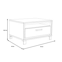 Couchtisch >TRONDHEIM< in Artisan Eiche  / Schwarz Eiche  - 80x44,8x60cm (BxHxT)